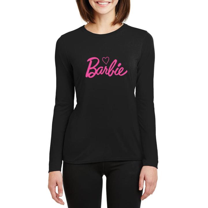 Barbie Printed Black Full Sleeves T-Shirt for Women