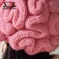Knitted Brain Hat Cozy Stylish Funny Brain Knitted Beanie Hat for Outdoor Activities Warm Windproof Stretchable Cap for Autumn/winter Cycling Ear Protection Knit Cap in Solid Colors Outdoor Knitted. 