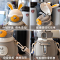 Dodge / Cille Imported Premium Cute Rabbit Water Bottle for Kids Thermos Water Bottle Cute Kids with Straw 480ml Large Capacity Cartoon Summer Girl Kettle Sports Student Cup For Children. 