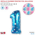 Number Foil Balloon 16" Inch Blue & Pink Color Choose 0 1 2 3 4 5 6 7 8 9 for Hanging Date Year Age Foil Baloon for Kids Birthday Decoration, Birthday Party Decor for Boy & Girl, Happy New Year, Birth Day, Customise No. Ballons 1st 2nd birthday theme. 