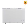 Haier 14 Cu Ft / Turbo Cool / Twin Door / HDF-385H ( 100 Hour Cooling Retention / 30% Fast Freezing / Wide Voltage / -28 C Cooling Depth / Twin Cabinet ) White Colour Deep Freezer / 10 Years Warranty. 