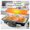 Chefman Electric Smokeless Indoor Grill w/Non-Stick Cooking Surface & Adjustable Temperature Knob from Warm to Sear for Customized BBQ Grilling, Dishwasher Safe Removable Water Tray, Black. 