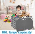 Multi-Use Kids Storage Box with Lid – Large Foldable Container for Toys, Clothes & Books. 