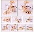 1Pcs Metal Zinc Alloy Fashion Keychains High Heel Shoe Sandals For Women Bag Charm Keychain Car Key Rings Accessories - Color Randomly. 