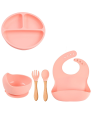 Kids Silicone Feeding Set Todler Meal Set 100 %  Silicone Baby Meal Set Silicone Set Childerns Meal Training Set Cutlery .. 