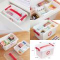 Plastic Two Portion Medicine First Aid Kit Box. 