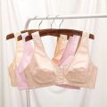 3 Button Front Open Wide Strap Nursing Bra Full Coverage, Non Padded, Breastfeeding Cotton Bra For Women. 
