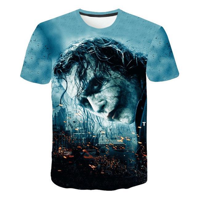 Suicide squads 3D Printed T Shirt Men Joker Face Casual O-neck Male tshirt Clown Short Sleeve Cosplay Funny T shirts Pokemon