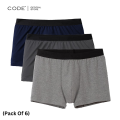 Code Boxer For Men Pack Of 6 - Underwear For Men - Underwear - Boxers For Men - Boxer - Mens Underwear  - Boxers For Boys - Under Garments For Men - Under Wear - Random Colors. 