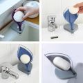 Soap Bar Holder Leaf Shape, Soap Dish with Draining Tray, Decorative Plastic Soap Saver, Soap Box with Suction Cup for Shower Bathroom Kitchen. 
