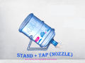 Metal Stand (Light Blue Color) And Nozzle Dispenser valve (Tap) White color for 19ltr Water Bottle. 