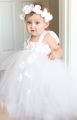 white princess flower dress baby girl. 