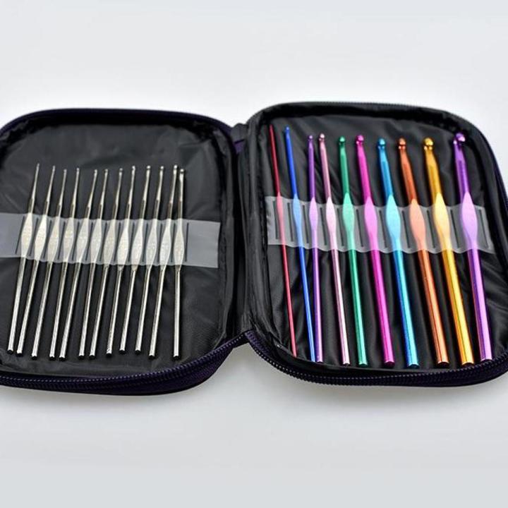 22pcs%20Multicolour%20Aluminum%20Crochet%20Hook%20Knitting%20Needle%20Set%20Weave%20Craft%20Yarn%20-%20Image%202