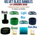 24 pcs/ 2 Dozen velvet glass bangles in 17 colours in Size of 65 mm( Sawa Do / 2.6 ) Standard Size. 