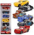 3 Box Set 16 Pcs Cars Set -  Multicolor Alloy Metal Diecast Cars Vehicle Toys - For Kids Boys Girls Car Die Cast Piston Cup Lightning Mcqueen Toy Free Wheel. 