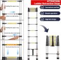9.5ft - 10.5ft - 12.5ft - 14.5ft -16.5ft - 19ft - 20.5ft / Telescoping Ladder with Tool Tray, Multi-Purpose Extension Ladder, Aluminum Folding Ladder Collapsible Ladder, Telescopic Ladders Foldable Extendable Ladder for Home And Outdoor Use. 