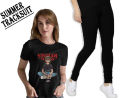 Stranger Things Stylish Summer Printed Tracksuit For Girls & Womens - Soft and Comfortable Fabric T Shirt & Trouser Printed Tracksuit. 