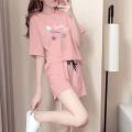 Pajamas ladies summer short-sleeved suit thin cotton loose casual home wear. 