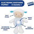 Soft tummy button to activate the 30 minutes of lights and sounds.. 