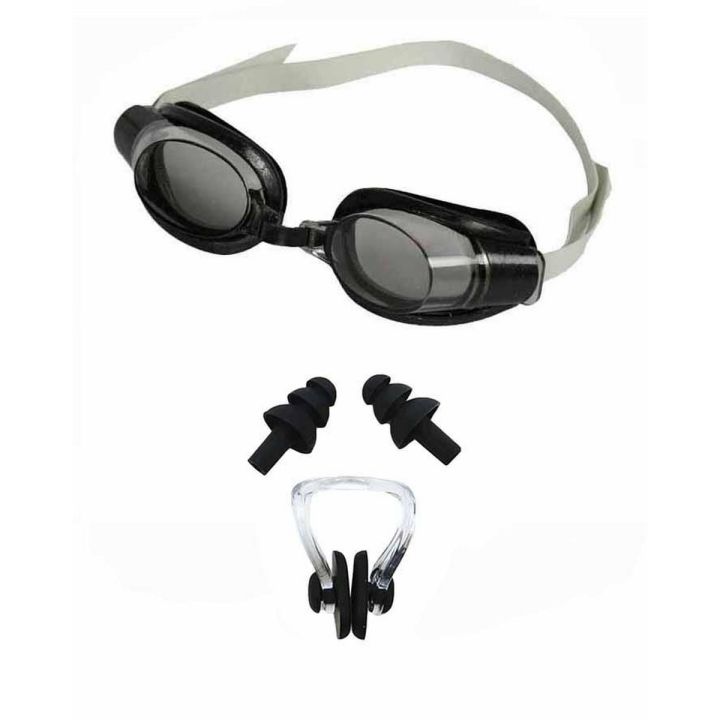 Set of 2 - Fashion Anti Fog UV Swimming Glasses Eye wear Glasses and Nose Ear Plug Set