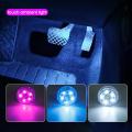 Car Mini LED Manual Hand Press Light Car Wireless Ambient Light Portable Night Reading Light. 
