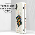 Jizetin for OPPO A12 / A12S / A5S / A7 Case Creative Digital Rubik Cube Side Design Phone Cover Square Edge Pattern Liquid Silicone Phone CasesCases. 