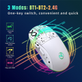 T90 2.4G Wireless Mechanical Mouse RGB Gaming Mouse Ergonomic 3600DPI Mouse 11 RGB Lighting Modes Mice White. 