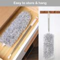 AL-MEHRAN  Microfiber Feather Duster, Bendable & Extendable, 100 inches Expandable Handle, Grey (Feather Dusters). 