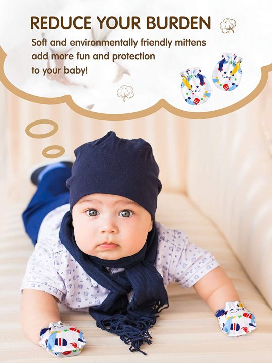Pack%20of%201%20/2%20/%204%20/%206%20Pair%20-%20NewBorn%20Baby%20Anti%20Scratching%20Gloves%20Soft%20Cotton%20Mittens%20Set%20-%20New%20Born%20-%20Image%203