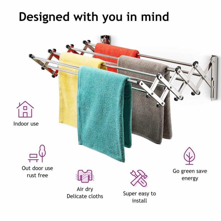 Rust-free%20Stainless%20Steel%20Wall%20Mount/Mounted/Mounting%20Clothes%20Drying%20Stand/Cloth%20Dryer%20Racks/Towel%20Dry%20Foldable%20Laundry%20Rack%20For%20Bathroom/Balcony/Indoor/Outdoor%20-%20Image%2010