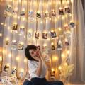 Photo Peg Star Clips String Lights 20 LED Fairy Lights for Bridal Shower Party, Wedding, Birthday Party, Anniversary Decorations Warm White. 