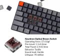 Keychron K3 Version 2, 75% Layout 84 Keys Ultra-Slim Wireless Bluetooth/USB Wired Mechanical Keyboard with White Backlit, Hot-Swappable Low-Profile Keychron Optical Brown Switch for Mac Windows. 