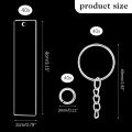 120 Pieces Rectangle Acrylic Key Chain Blank Transparent Acrylic KeyChain Blank. 