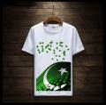 Bindas Collection Pack of 2 - White & Green 14 August T-shirt For Kids / independence day Tshirt For Boys. 