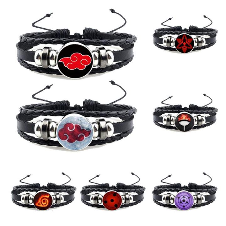 Anime Naruto Bracelet Akatsuki Sharingan Itachi Wristband Halloween Fashion Unisex Cosplay Accessories Gifts