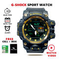 Sports Watch Dual Time Display Multifunctional Shock Absorbing Structure Stainless-Steel Back Water Resistant Sports Watch for Men. 
