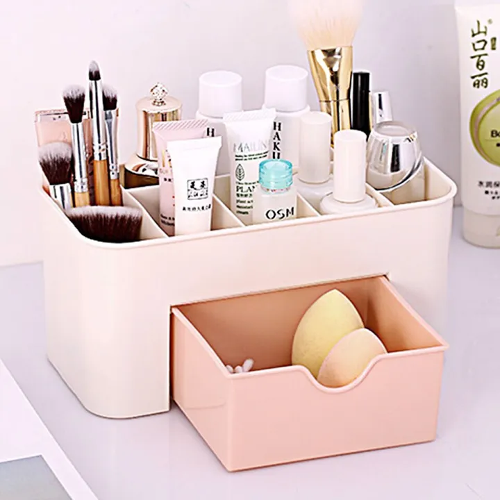 Cosmetic%20Organizer%20Makeup%20Storage%20Holder%20Container%20Plastic%20Box%20with%20Drawer%20Women%20-%20Image%202