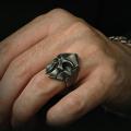 Squid Game BOSS Spartan Mask Skull Vintage Titanium Steel Men Punk Fashion Jewelry Finger Rings Cincin. 