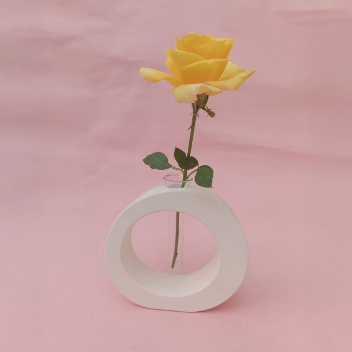 Flower Vase for Home Decor Doughnut Vase Oval Shape Test Tube Vase Hot Sale Modern Multicolor Vase