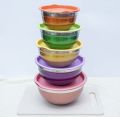 Food Container | Stainless Steel Salad Bowl set in Multi Colour | 5Pcs & 3pcs Colorful & Simple Bowls. 