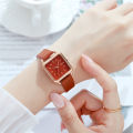 Simple Square Women Watches Brand Qualities Ladies Leather Wristwatches Black Brown Quartz Clock Drop Shipping Watches for Girls. 