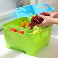 Sink with Drain Plug, Carrying Handles for 9L Capacity, Fruit Drainer Basket, Vegetable Sink, Dish Strainer, Portable Sink,. 