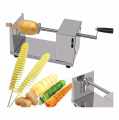 Manual Stainless Steel Dishwasher Safe Potato Chips Slicer Spiral Twister Vegetable Cutter-Silver. 