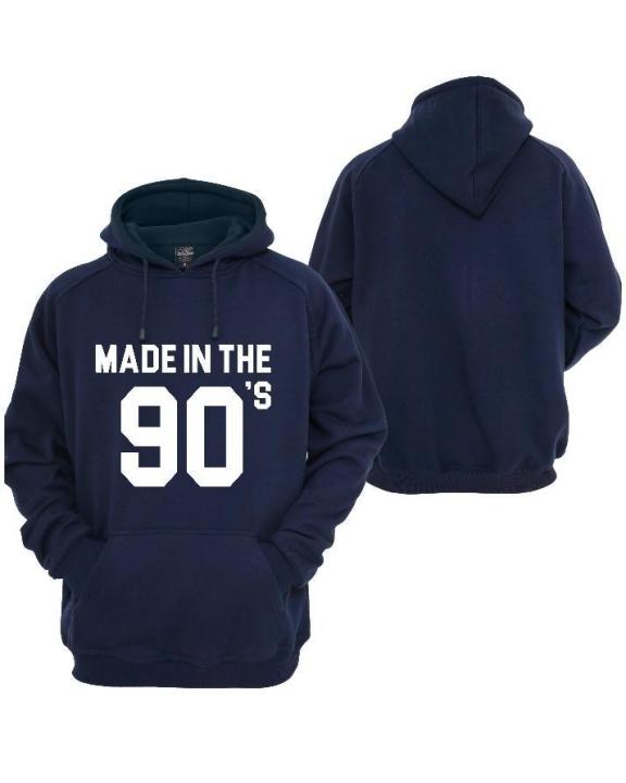 Made in 90's  Pull Over Cotton Fleece Hoodie For Woman
