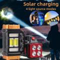 USB Rechargeable Super Strong Flashlight Powerful COB Solar LED Light Work Light 4 Gear Charging Mobile Phone Camping Lamp Flashlights. 