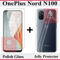 OnePlus Nord N100 Tempered Glass Screen Protector Polish Glass + Back Jelly Protector Clear Soft Film Protection Hydrogel For OnePlus Nord N100. 