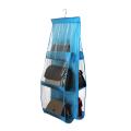 6 Pockets Hanging Purse Handbag Organizer Clear Hanging Shelf Bag Collection Storage Holder Collection. 