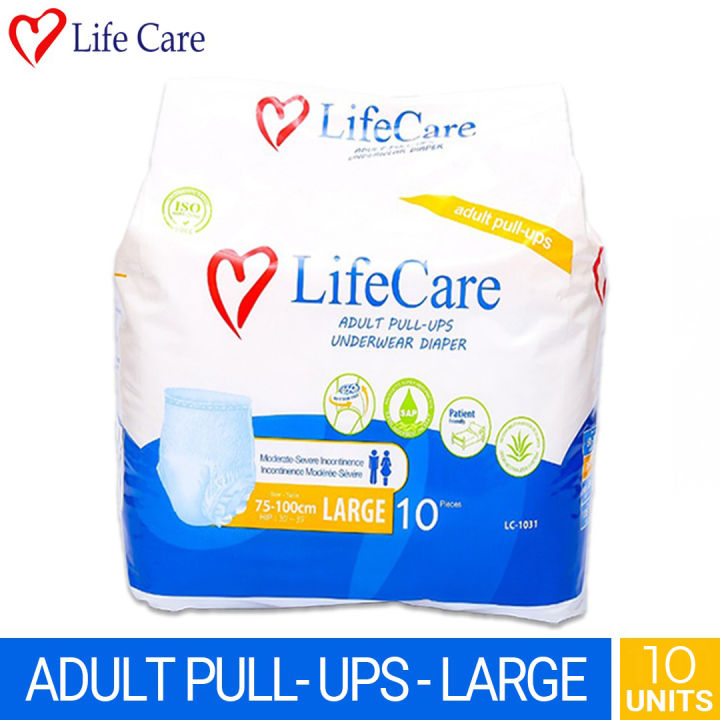 Adult Incontinence Pants for Men and Women - Pull Up Maxi Dry Underwear for Safe Leak Protection from Weak Bladder - Bed Wetting Disposable Nappies Panty 10s - Large