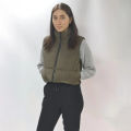 Cropped Padded Gilet Jacket - Stylish Winter Wear for Women. 