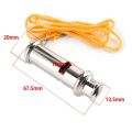 New With Neck Chain Metal Whistle Stainless Steel High Frequency Police Whistle Yellow Lanyard Outdoor Whistle. 